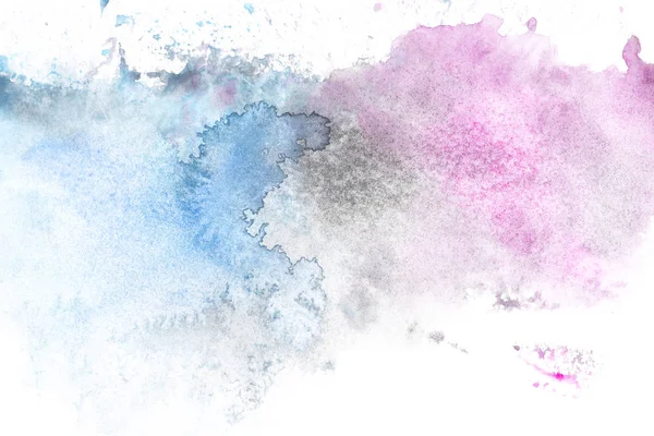 Абстрактная Живопись Светом Синие Фиолетовые Краски Кляксы Белом — стоковое фото