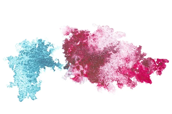 Абстрактной Живописи Голубые Розовые Краски Пятна Белом Фоне — стоковое фото