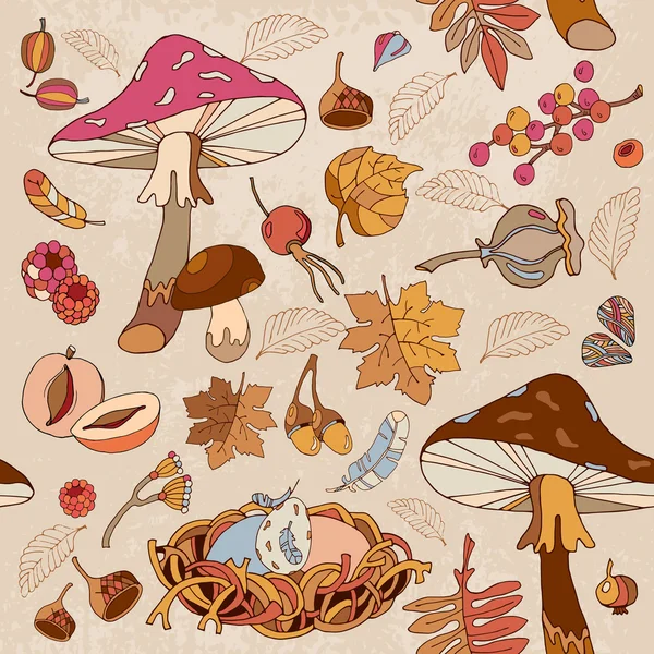 Осенний бесшовный фон осенние листья — стоковый вектор