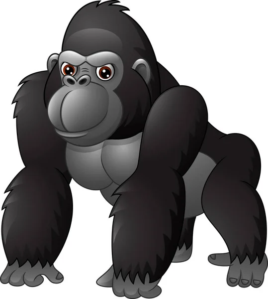 Мультфильм смешной гориллы, изолированные на белом фоне — стоковый вектор