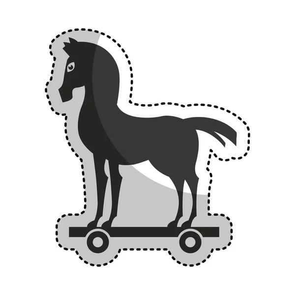 Троянский конь силуэт изолированных значок — стоковый вектор