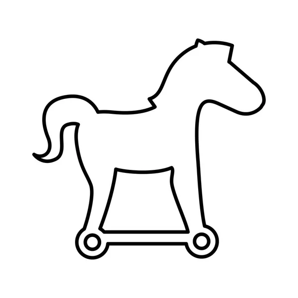 Троянский конь силуэт изолированных значок — стоковый вектор