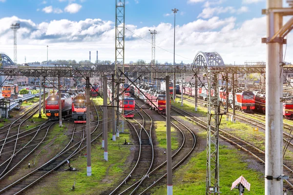 Паровозы на железнодорожные пути, Россия Лицензионные Стоковые Изображения