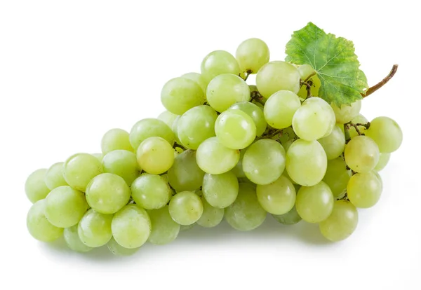 Букет из белых сортов винограда на белом фоне — стоковое фото
