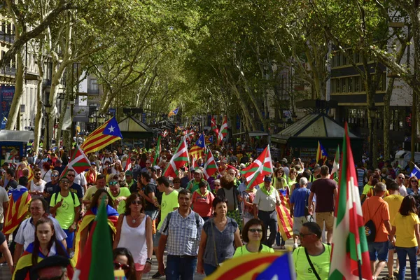 Каталонский независимости ралли в Барселоне, Испания — стоковое фото