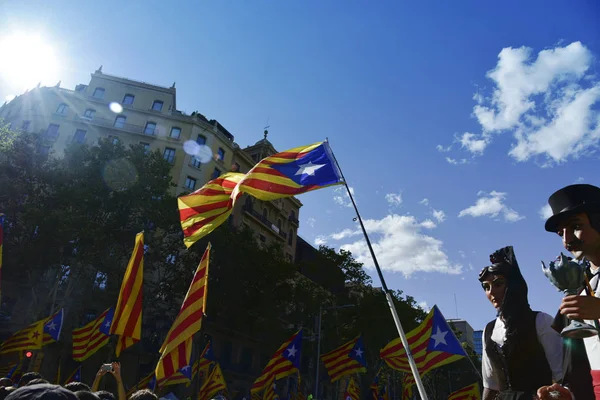Каталонский независимости ралли в Барселоне, Испания — стоковое фото