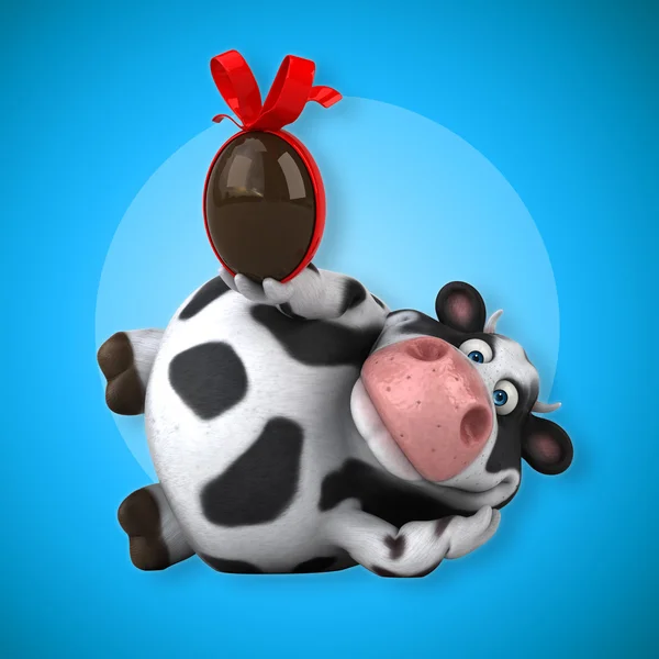 Корова с шоколадное яйцо Стоковое Изображение