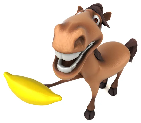 Лошадь Холдинг банан Лицензионные Стоковые Изображения