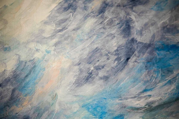 Фон нефти мазки в виде облаков белого и синего неба — стоковое фото