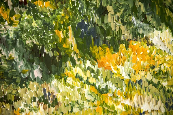 Фон из мазки кистью с масляными красками зеленый желтый оттенок — стоковое фото