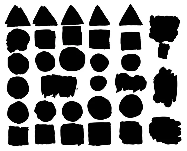 Набор акварели пятна черными чернилами Стоковая Картинка