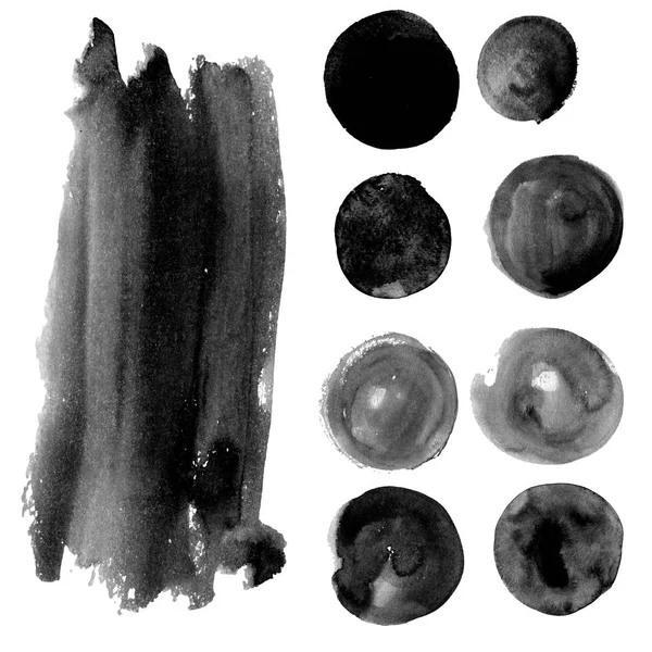 Набор акварели пятна в грязные серый — стоковое фото