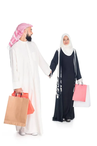 Мусульманские пара с сумки Стоковая Картинка