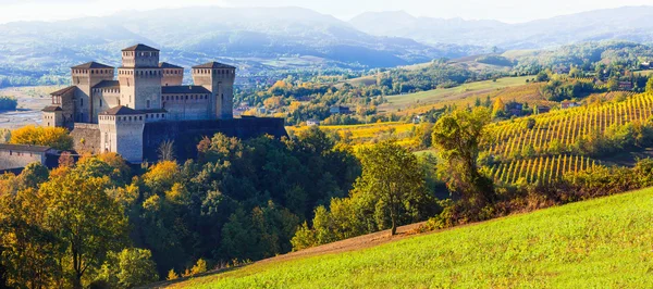 Замки Италия - средневековый замок Torrechiara, Парма Стоковая Картинка