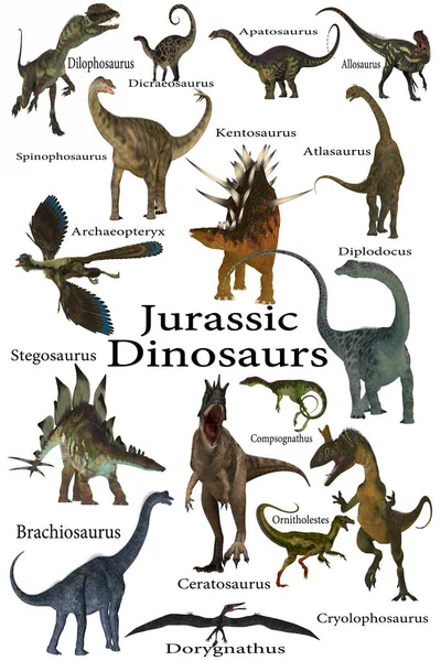 Юрских динозавров коллекция — стоковое фото