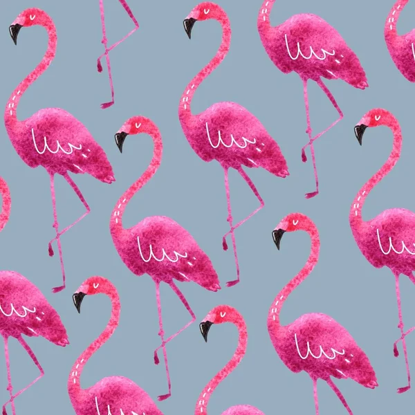 Розовый Фламинго акварель печати Лицензионные Стоковые Фото
