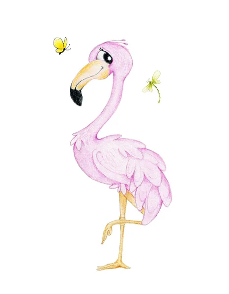Розовый Фламинго Стоя Одной Ноге Стоковое Изображение