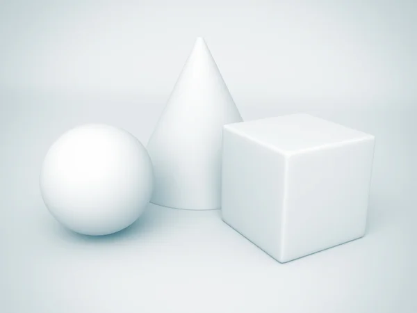 Белый основные геометрические фигуры — стоковое фото