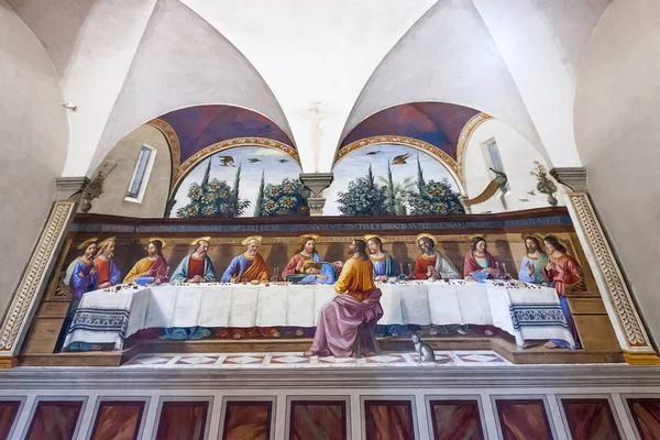 Гирландайо фреска Тайная вечеря в трапезной Монаст Лицензионные Стоковые Изображения