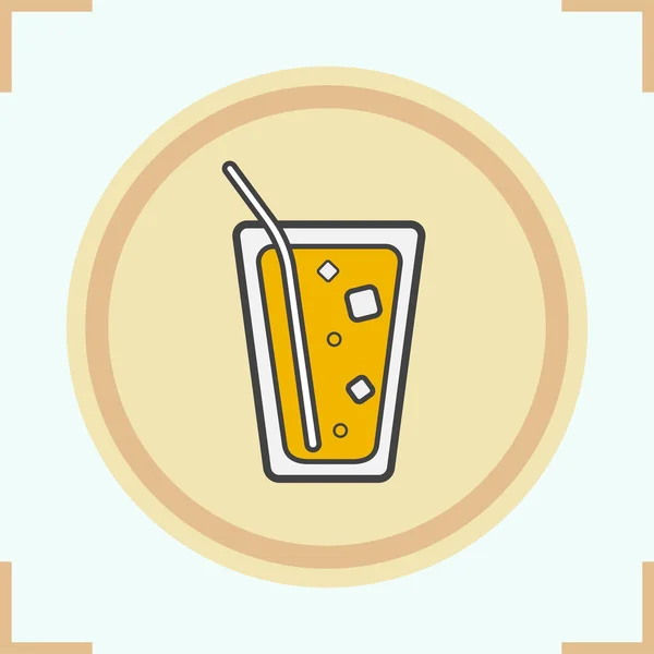 Лимонад с соломенного цвета значка — стоковый вектор