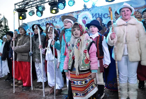 Городской праздник Рождества carols_24 Стоковая Картинка