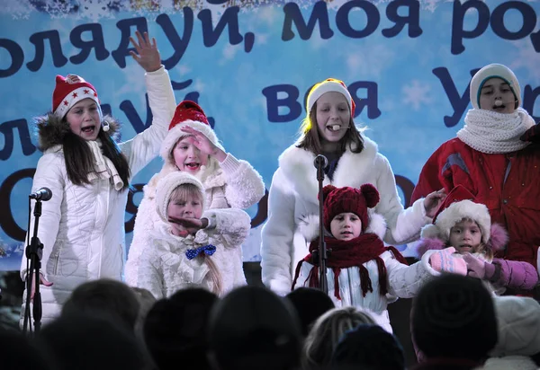 Городской праздник Рождества carols_44 Стоковое Изображение