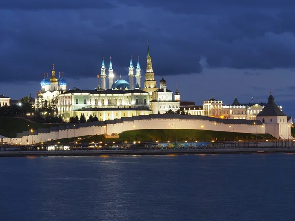 Казанский Кремль ночной пейзаж — стоковое фото
