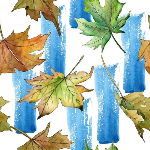 Кленовые листья шаблон в стиле акварели — стоковое фото