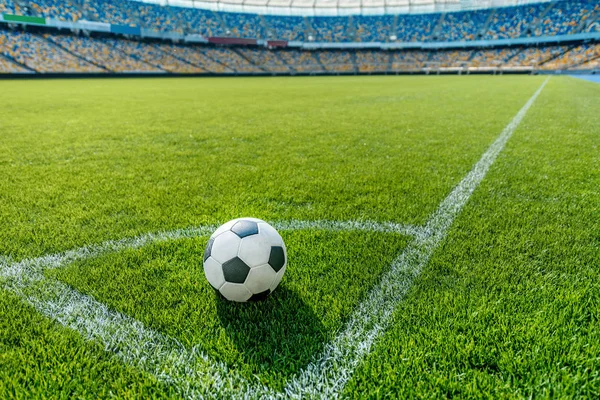 Футбольный мяч на траве Стоковое Изображение