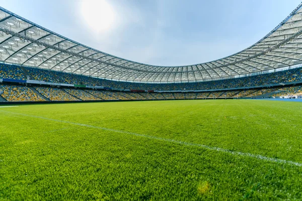 Панорамный вид футбольного поля Стоковое Фото