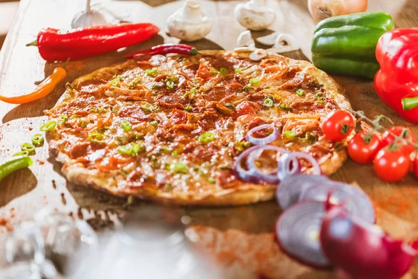 Итальянская пицца с пепперони Стоковая Картинка