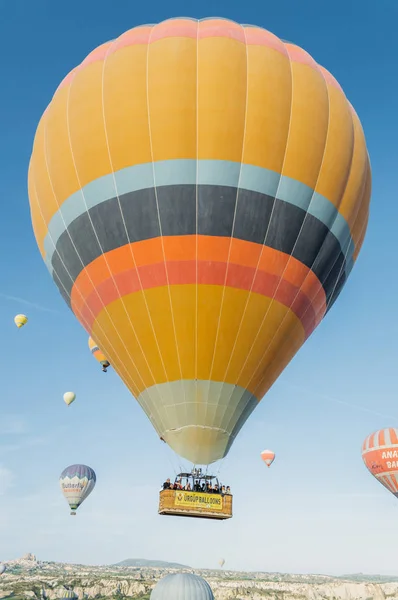 Cappadocia Turkey April 2018 Low Angle View Hot Air Balloons — стоковое фото