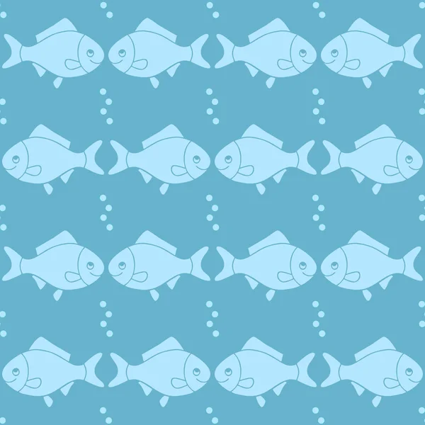 Seamless Marine Pattern Blue Background — стоковый вектор