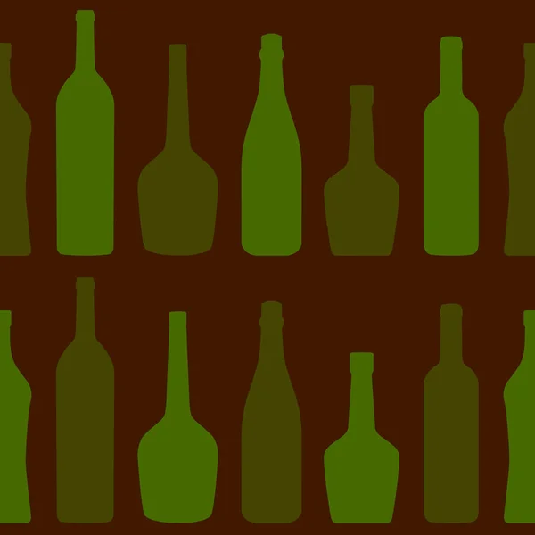 Seamless Pattern Various Bottles Arranged Row — стоковый вектор