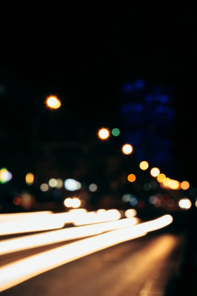 Colorful Bokeh Lights Night City Background — стоковое фото