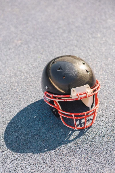 High Angle View American Football Helmet Lying Asphalt Лицензионные Стоковые Фото