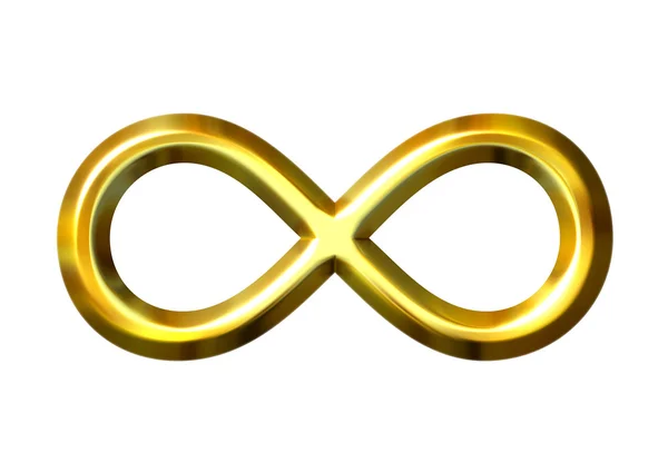 Символ 3D Золотой бесконечности — стоковое фото