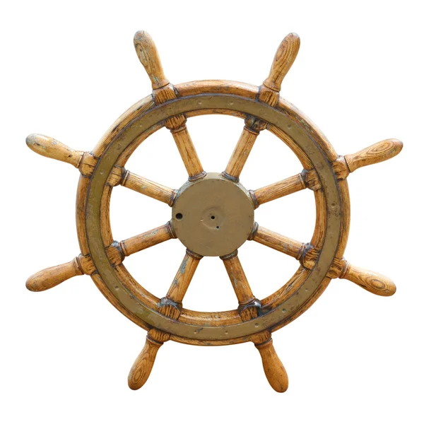 Старая лодка рулевое колесо — стоковое фото