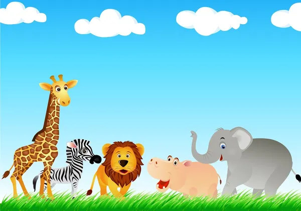 Забавный мультфильм животных — стоковый вектор