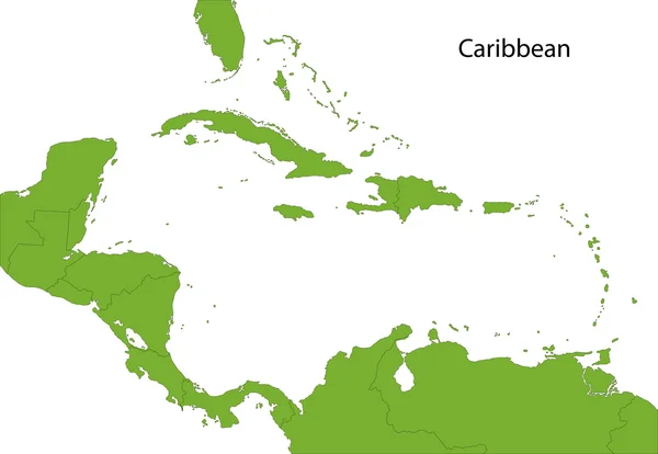 Карибская карта — стоковый вектор