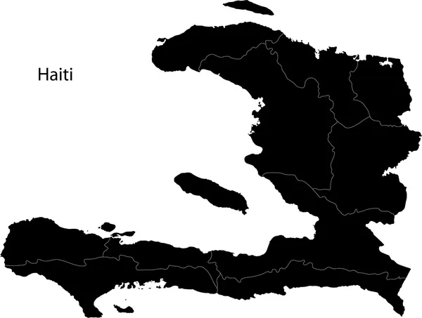 Карта Гаити черный — стоковый вектор