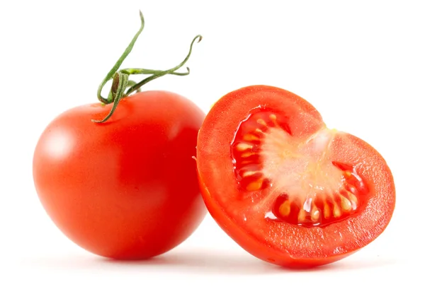 Два помидора, изолированные на белом фоне — стоковое фото