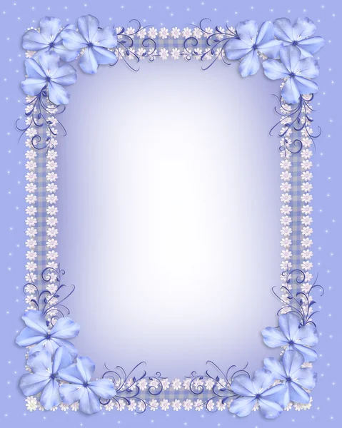 Голубые цветы границы ситцевом ленты — стоковое фото