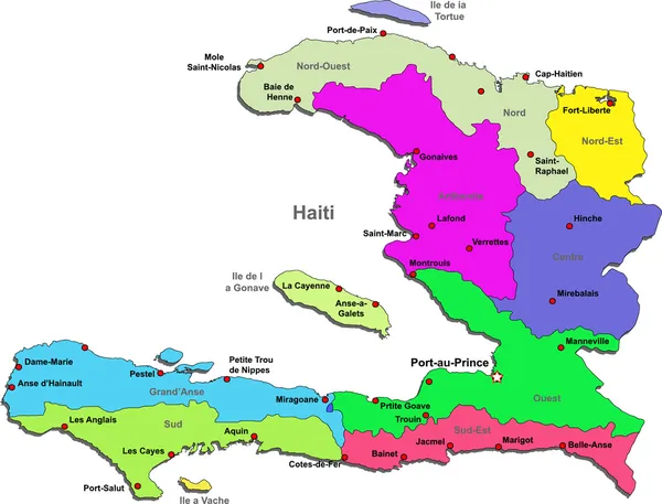 Векторная карта Гаити — стоковый вектор