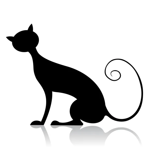 Черный силуэт кошки — стоковое фото