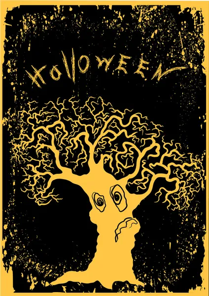 Tree.Halloween гранж Стоковая Картинка