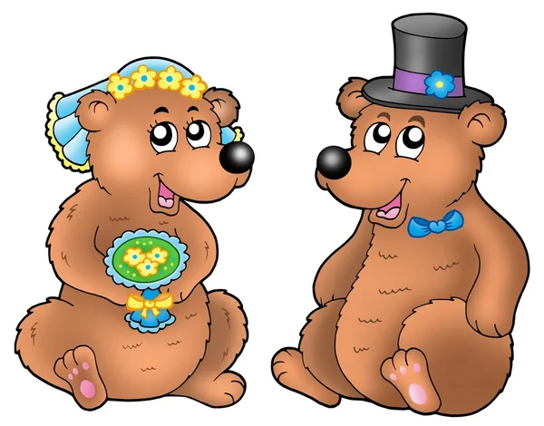 Пара мило свадьбы медведей — стоковое фото