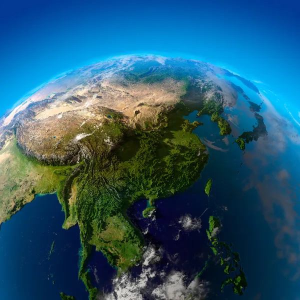 Красивая земля - Восточной Азии из космоса — стоковое фото