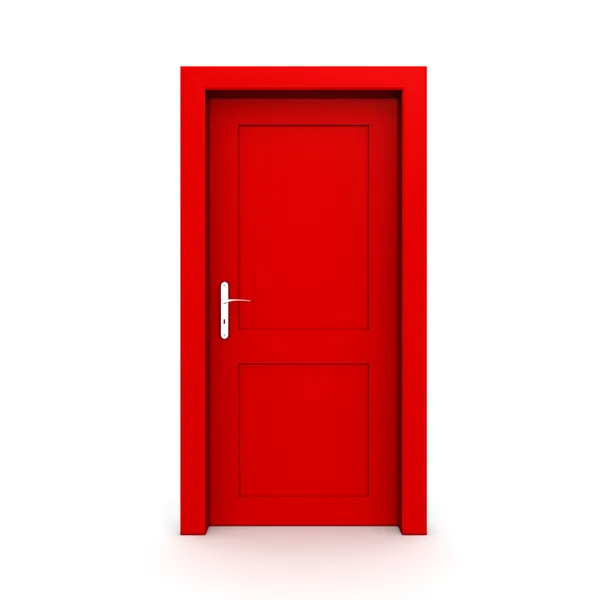Закрыт один Красная дверь — стоковое фото