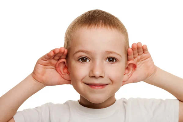 Ребенок, слушающий — стоковое фото